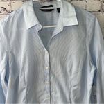 Eddie Bauer  Women’s Blue Striped Collared Button Down Shirt Photo 4