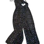 Free People FP NWT J.O.A. Sheer Floral Midnight Black Jumpsuit Size XS Photo 4