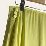 Hugo Boss Yellow Asymmetric Sharkbite Side Button Midi Skirt Size 4 Photo 3