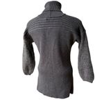 Costume National Wool and Mohair Gray Turtleneck 3/4 Puff Sleeve Tunic Sweater Size M Photo 4
