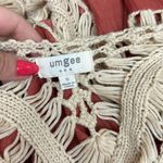 Umgee  Rust & Cream Crochet Boho Flowy Tunic Top, Swim Coverup, Size Small Photo 1