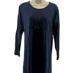 Victoria's Secret Vintage Country Sleep Shirt Navy Embroidered Womens Small Photo 0