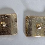 Gold American Flag Earrings with Red White and Blue Rhinestones Photo 4