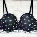 Juicy Couture Black Rainbow Logo Print Push Up Bra Size 36C Photo 8