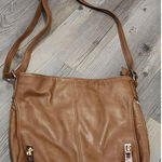 MMS Design Studio Women's Leather Zip Top Adjustable‎ Strap Shoulder Bag Brown Photo 0