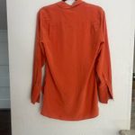 Reiss  Eden matte silk orange long sleeve tunic blouse 0 Photo 4