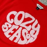 J.Crew Cozy Season Graphic Sweatshirt Red Raglan Sleeve Women's Size S Photo 4