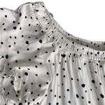 FATE. Anya polka dot ruffled bell sleeve mini dress WHITE BLACK SZ MEDIUM Photo 7