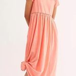 Free People NWT  Sz S CARISSA TEE DRESS MAXI TEE SHIRT DRESS IN 🍑 PEACH Photo 10
