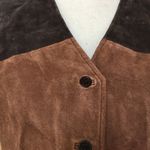 Outbrook Vintage 90s Y2K Color Block Suede Leather Vest Brown Tan Umber 12/14 L Photo 5