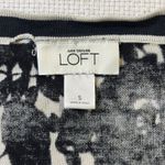 Ann Taylor LOFT Black White Floral Print Silk Cotton Button Front Cardigan S Photo 4