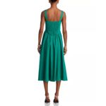 AQUA  Green Midi Dress Square Neck Sleeveless Tie‎ Front Smocked Back Photo 1
