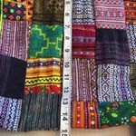 PATCHWORK BOHO SLING STYLE CROSSBODY COLORED PATCHES WITH RED BALL TASSELS Photo 9