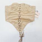 superdown  Ashlyn Lace Up Top in Beige XS Photo 2