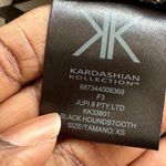 Kardashian Kollection  Blouse Houndstooth Bow Long Sleeve Dark Academia Sz XS Photo 4