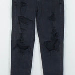 American Eagle  Womens Distressed Mom Jeans Size 000R Black Grunge Streetwear Photo 0