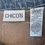 Chico's Y2K Funky Chico’s Denim Abstract Floral Embroidered Colorful Zip Up Vest Jacket Photo 11