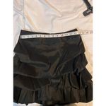 Black Satin Tiered Ruffle Mini Skirt Party‎ Cocktail Evening Wear Size undefined Photo 3