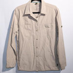 Gondwana Top‎ Womens 14 Tan Long Sleeve Button Up Safari Hiking Outdoor Casual Brown Photo 0