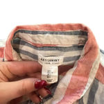 Artisan NY  Women's Large 100% Linen Striped Collared Long Sleeve T-Shirt‎ Dress Photo 1