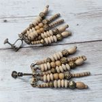 Vintage Screw Back Earrings Multi Stand Tan Dangle Long Statement Photo 2