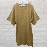 Joy Charlotta Caviar Mustard Kimono Sleeve Cotton Dress XS Minimalist Boho Chic Brown Photo 2