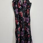 secret treasures Vintage Floral Silky Satin Maxi Slip Dress Nightgown Sexy Side Cut Outs Size 1X Photo 9