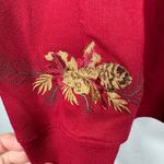 FM Sport Mock Neck Sweatshirt Squirrel Embroidered Long Sleeve Red L Size L Photo 2
