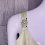 Gunne Sax Jessica McClintock  light green jeweled tanktop fit & flair silky dress Photo 9