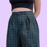 Vintage Dark Green Plaid Bermuda Shorts 🔥 Size 10 Photo 0