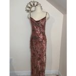 Bonnie Strauss Vintage Floral Velvet Burnout Maci Slip Dress S/M Pink Photo 3