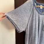 Free People | Blue We The Free Fairmont Waffle Oversized Pocket Tee Medium Photo 3