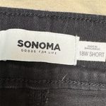Sonoma  Women's Plus Size 18W Short Black Chino Stretch Pants Casual Photo 2