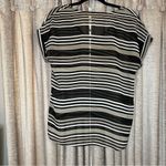 Soprano  Black and Grey Stripe Short Sleeve Blouse Size Medium Photo 8