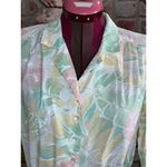 shirt dress pastel puff sleeve shoulder pads cotagecore pink green yellow Size 8 Photo 2