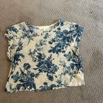 Love Shack Fancy  Blue and Cream Floral Top Photo 0