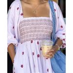 Free People  Dahlia Embroidered Maxi Dress in Frost Lavender Combo Size X-Small Photo 12