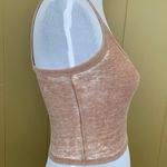 American Eagle women XS Distressed tan & white textured crop tank top Photo 2