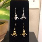 Squid / Octopus Earrings Gold Photo 1