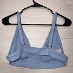 Aerie Light Blue Scoop Neck Bikini Top Size Large Textured Stretch Swimwear Photo 3