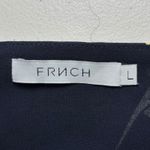 FRNCH  Navy‎ Blue Floral Spaghetti Strap Dress Large Lined Pleated Shift Photo 3