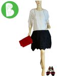 Endless Rose BLACK & WHITE COLOR CONTRAST BLOCK LACE DRESS (M) Photo 1