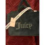 Juicy Couture Juicy‎ Couture Liquorice Extra Spender Tote Bag Black Velour Rhinestone NWT Photo 1