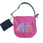 Cottagecore pink straw floral y2k bag Photo 0
