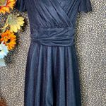 Unique Vintage MAGNOLIA PLACE Black Sparkly PLUS SIZE Flutter Sleeve Dress NWT | 2XL | Photo 1