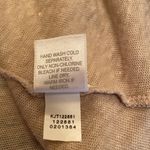 J Jill Linen Artsy V Neck Oatmeal Long Sleeve Cardigan button up size SMALL Tan Photo 4