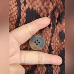 We Wore What SHAPED LONG BLAZER IN BROWN SNAKESKIN SZ 6 Photo 3