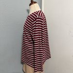 cj banks Plus Women Burgundy Gray Striped Long Sleeve Crew Neck Top Size 2X Photo 5