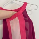 Torrid 3 Plus Size Georgette Halter Tank Berry Pink Colorblock Sleeveless Blouse Photo 6