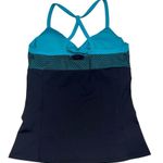 Alo Yoga Alo Black & Turquoise Blue Bra Tank size Medium Photo 1